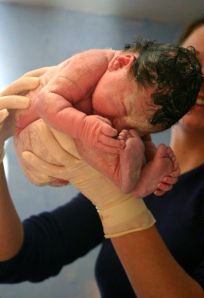 Baby few minutes old