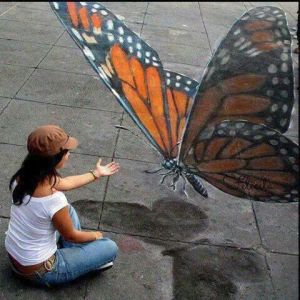 Street art butterfly
