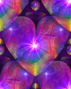 Chakra Heart Energy Art Reiki Rainbow Swirl by primalpainter