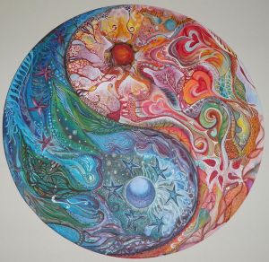 Igniting the Inner Fire Yin Yang Mandala by Moira Gil