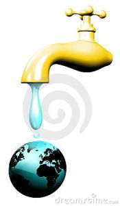 Water World With Golden Tap-3d © Bluedarkat