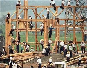 amish barn raising