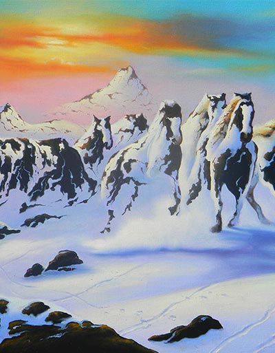 Horses in the Snow by Jim Warren