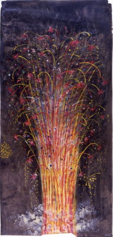 ancient chinese painting fireworks