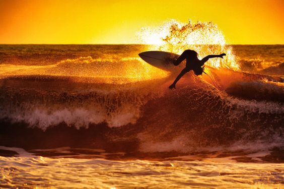 sunset surf