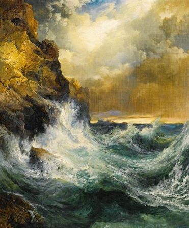 Receding Wave - Thomas Moran